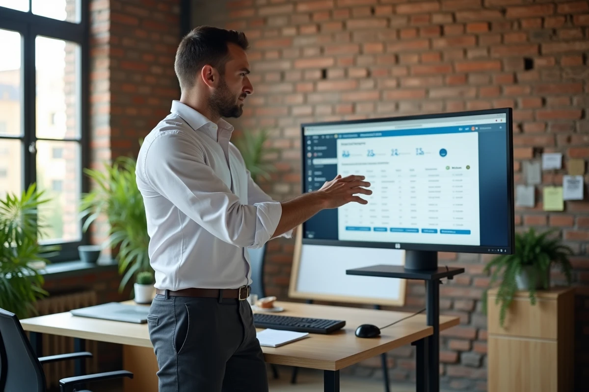 Responsable des ressources humaines g&eacute;rant des documents salari&eacute;s sur une plateforme RH en ligne dans une PME