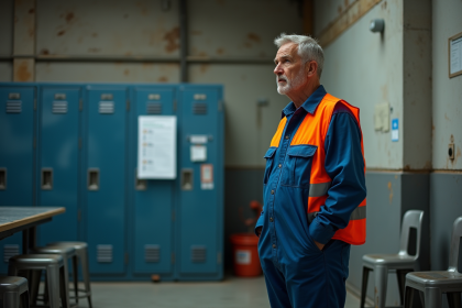 Ouvrier industriel regardant rapport de durabilite