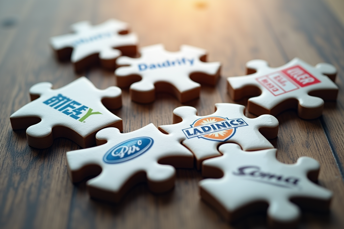 Pièces de puzzle avec logos d